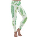 Watercolor Banana Leaves  Kids  Lightweight Velour Classic Yoga Leggings View1