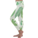 Watercolor Banana Leaves  Kids  Lightweight Velour Classic Yoga Leggings View2