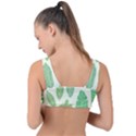 Watercolor Banana Leaves  Front Tie Bikini Top View2