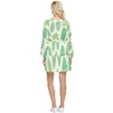 Watercolor Banana Leaves  Tiered Long Sleeve Mini Dress View2