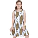 Brown Minimalist Leaves  Kids  Skater Dress View1