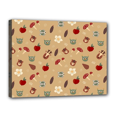 Cute Forest Friends Canvas 16  X 12  (stretched) by ConteMonfrey