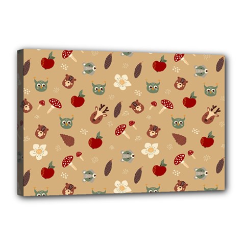 Cute Forest Friends Canvas 18  X 12  (stretched) by ConteMonfrey