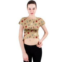 Cute Forest Friends Crew Neck Crop Top by ConteMonfrey