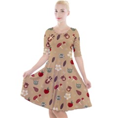 Cute Forest Friends Quarter Sleeve A-line Dress by ConteMonfrey