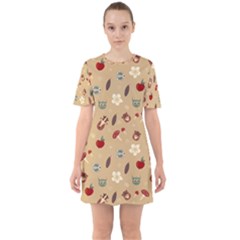 Cute Forest Friends Sixties Short Sleeve Mini Dress by ConteMonfrey