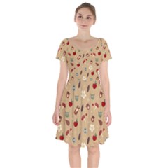 Cute Forest Friends Short Sleeve Bardot Dress by ConteMonfrey