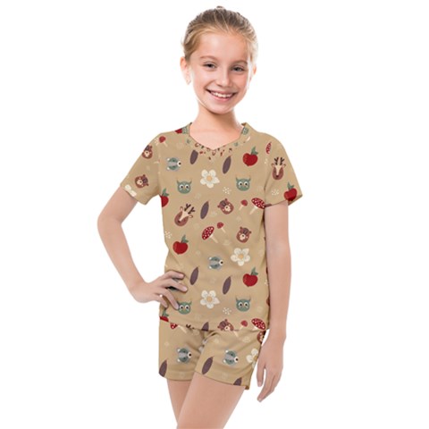 Cute Forest Friends Kids  Mesh Tee And Shorts Set by ConteMonfrey