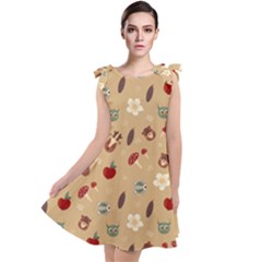 Cute Forest Friends Tie Up Tunic Dress by ConteMonfrey