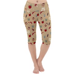 Cute Forest Friends Lightweight Velour Cropped Yoga Leggings by ConteMonfrey