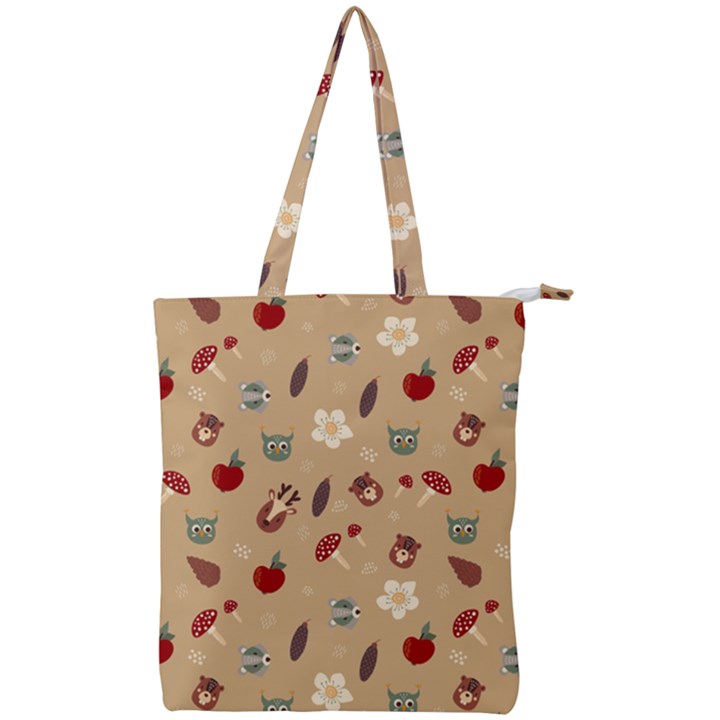 Cute Forest Friends Double Zip Up Tote Bag