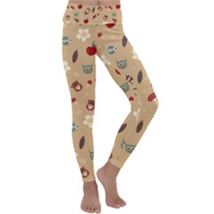 Cute Forest Friends Kids  Lightweight Velour Classic Yoga Leggings by ConteMonfrey