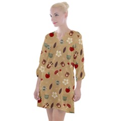 Cute Forest Friends Open Neck Shift Dress by ConteMonfrey