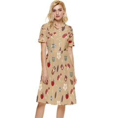 Cute Forest Friends Button Top Knee Length Dress by ConteMonfrey