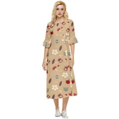 Cute Forest Friends Double Cuff Midi Dress by ConteMonfrey