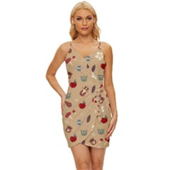 Cute Forest Friends Wrap Tie Front Dress by ConteMonfrey