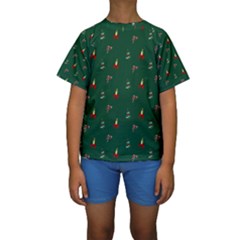 Christmas Background Kids  Short Sleeve Swimwear