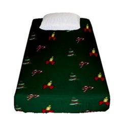 Christmas Background Fitted Sheet (single Size)