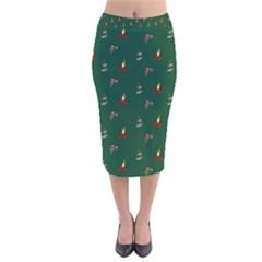 Christmas Background Velvet Midi Pencil Skirt by danenraven