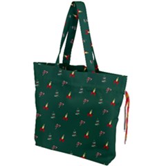 Christmas Background Drawstring Tote Bag