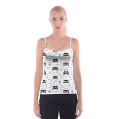 Pattern Retro Italy Cars Classic Spaghetti Strap Top by danenraven