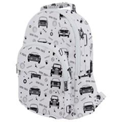 Pattern Retro Italy Cars Classic Rounded Multi Pocket Backpack by danenraven