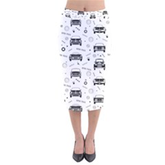 Pattern Retro Italy Cars Classic Velvet Midi Pencil Skirt by danenraven