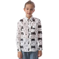 Pattern Retro Italy Cars Classic Kids  Long Sleeve Shirt