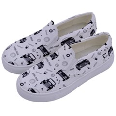 Pattern Retro Italy Cars Classic Kids  Canvas Slip Ons by danenraven