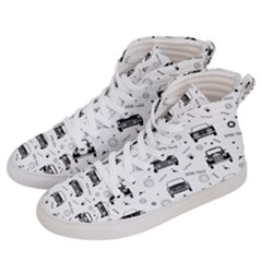 Pattern Retro Italy Cars Classic Women s Hi-top Skate Sneakers by danenraven