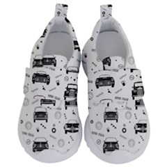 Pattern Retro Italy Cars Classic Kids  Velcro No Lace Shoes by danenraven