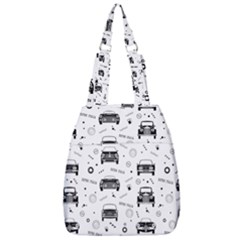 Pattern Retro Italy Cars Classic Center Zip Backpack by danenraven