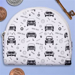 Pattern Retro Italy Cars Classic Horseshoe Style Canvas Pouch by danenraven