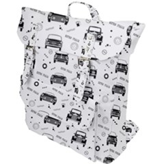 Pattern Retro Italy Cars Classic Buckle Up Backpack by danenraven