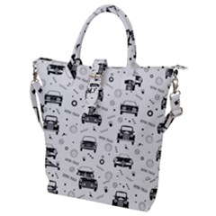 Pattern Retro Italy Cars Classic Buckle Top Tote Bag by danenraven