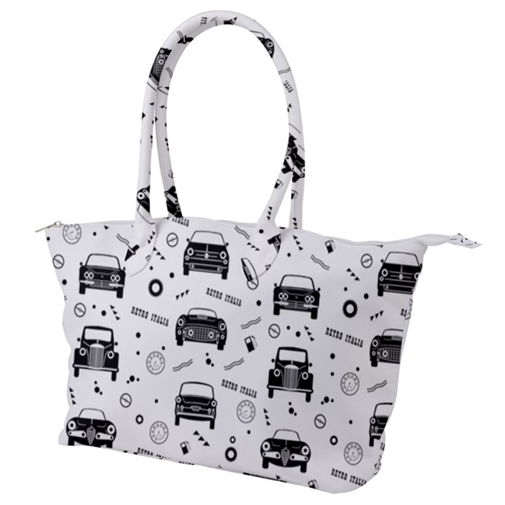 Pattern Retro Italy Cars Classic Canvas Shoulder Bag