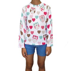 Lovely Owls Kids  Long Sleeve Swimwear by ConteMonfrey