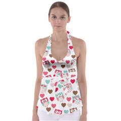 Lovely Owls Babydoll Tankini Top by ConteMonfrey