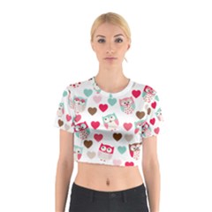 Lovely Owls Cotton Crop Top by ConteMonfrey