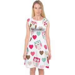 Lovely Owls Capsleeve Midi Dress by ConteMonfrey