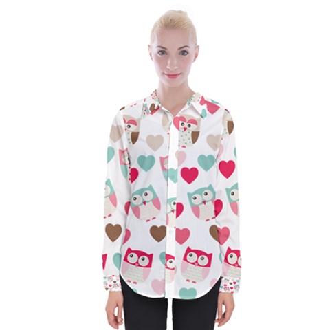 Lovely Owls Womens Long Sleeve Shirt by ConteMonfrey