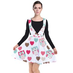 Lovely Owls Plunge Pinafore Dress by ConteMonfrey