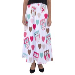 Lovely Owls Flared Maxi Skirt by ConteMonfrey