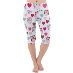 Lovely Owls Lightweight Velour Cropped Yoga Leggings by ConteMonfrey