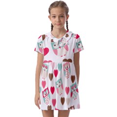 Lovely Owls Kids  Asymmetric Collar Dress by ConteMonfrey