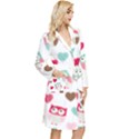 Lovely Owls Long Sleeve Velour Robe View3