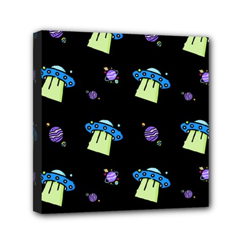 Illustration Cosmos Cosmo Rocket Spaceship -ufo Mini Canvas 6  X 6  (stretched) by danenraven