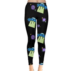 Illustration Cosmos Cosmo Rocket Spaceship -ufo Leggings  by danenraven