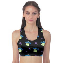 Illustration Cosmos Cosmo Rocket Spaceship -ufo Sports Bra by danenraven