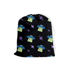 Illustration Cosmos Cosmo Rocket Spaceship -ufo Drawstring Pouch (large) by danenraven